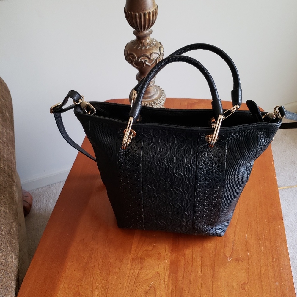 Plinio Visona Black 100% Italian Leather Purse
